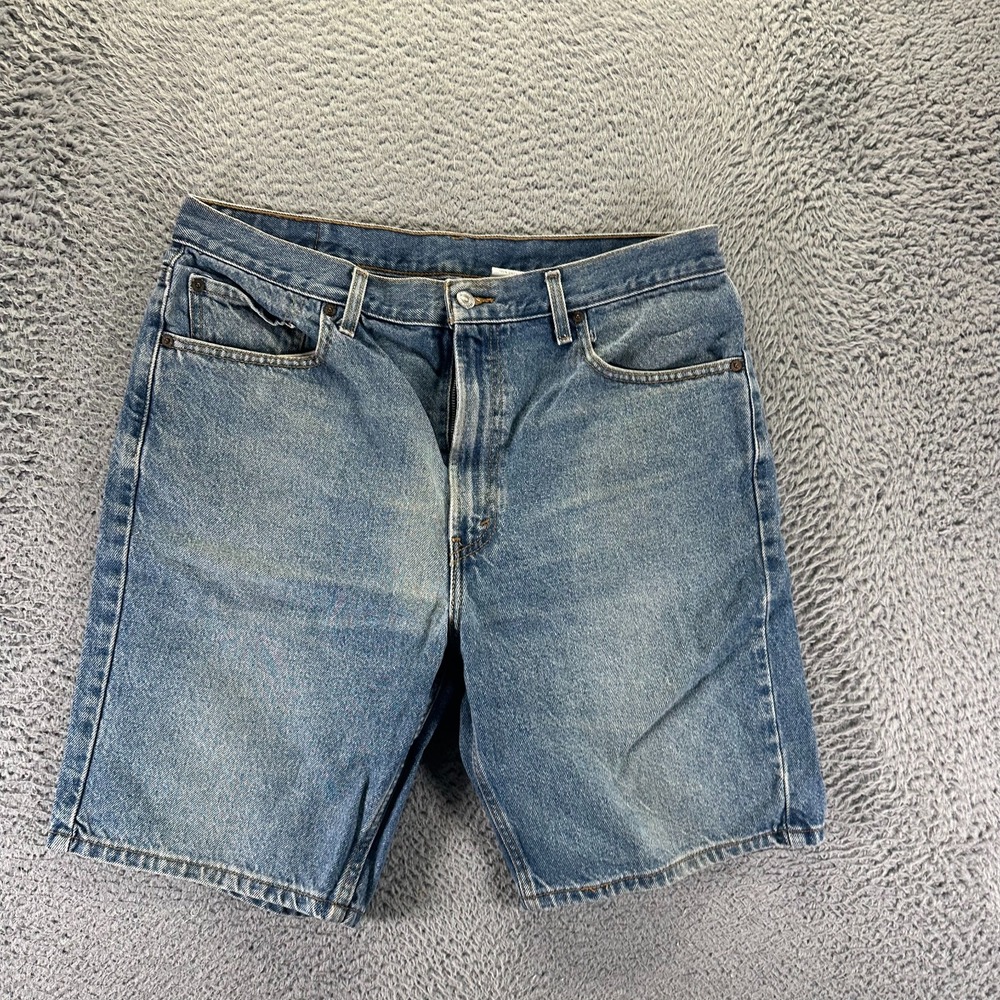 Levi's 505 Shorts Mens 36 Blue Cotton Denim Bermuda Faded Workwear Travel Summer